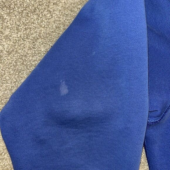 Blue Nike worn stained spotted full zipper hooded hoodie sweatshirt jacket L - Picture 2 of 6